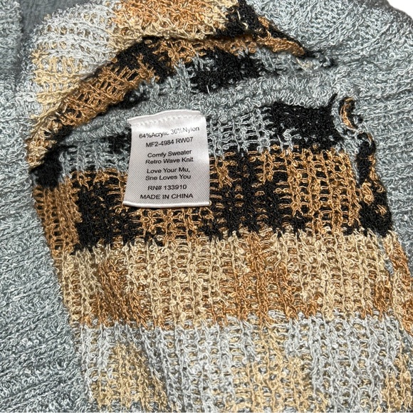 Show Me Your Mumu Retro Wave Knit Comfy Oversized Sweater Blue Size Medium - Picture 10 of 11